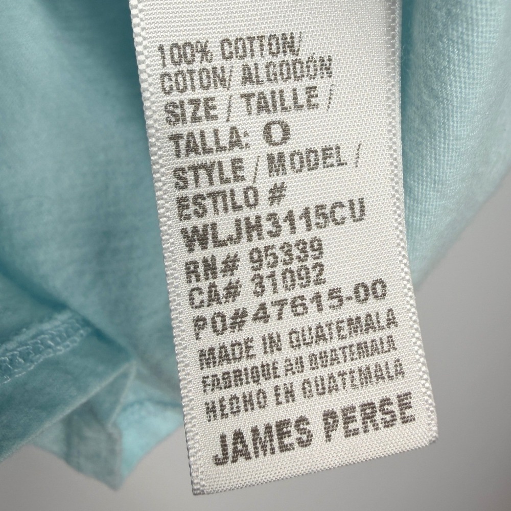 James Perse Standard Light Blue Cotton Pocket Tank Top WLJH3115CU Size 0 - Picture 7 of 8
